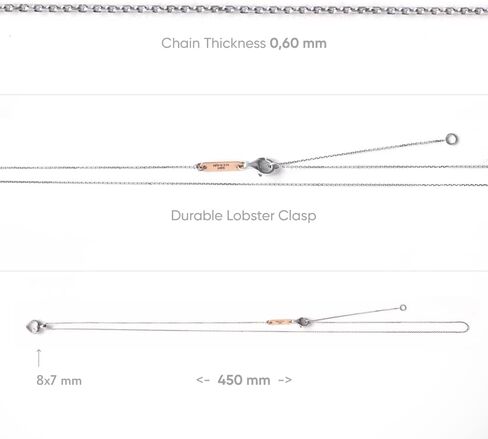 قلادات قلادة - قلادة ألماس معتمدة من 0.01 إلى 0.16 قيراط - قلادة من الذهب عيار 14 قيراط مع صندوق مجوهرات - هدايا للنساء (17.7 بوصة / 45 سم) in Kuwait