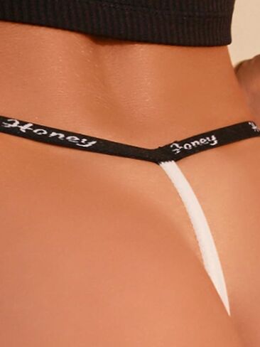 SOLY HUX Women's Letter Print Tape Panty Sets 7 Piece V Strings Brief Underwear in Saudi Arabia