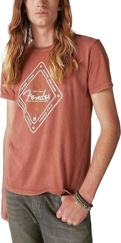 Lucky Brand Men's Fender Diamond Tee, Burnt Henna in Saudi Arabia