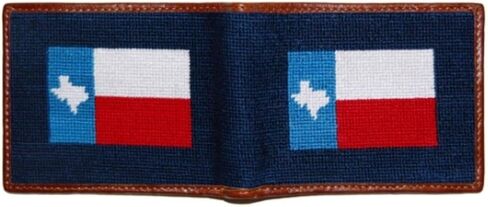 Smathers & Branson Texas Flag Needlepoint Bi-Fold Leather Wallet in Kuwait