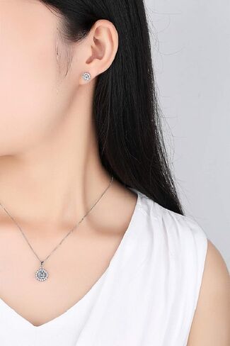 مجموعة مجوهرات للنساء من اورولا مصنوعة من خليط معدني من الفضة ومرصعة باحجار الراين والكريستال للزفاف والاقراط in Kuwait