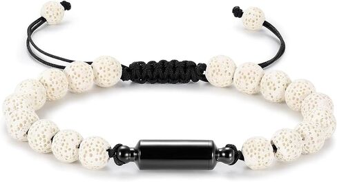Hearbeingt Cremation Urn Bracelet for Ashes Adjustable Rope Cylinder Urn Bracelet Bangle for Ashes for Men Women Stainless Steel Memorial Keepsake Bracelet Jewelry in Saudi Arabia