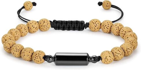Hearbeingt Cremation Urn Bracelet for Ashes Adjustable Rope Cylinder Urn Bracelet Bangle for Ashes for Men Women Stainless Steel Memorial Keepsake Bracelet Jewelry in Saudi Arabia