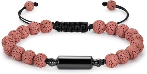 Hearbeingt Cremation Urn Bracelet for Ashes Adjustable Rope Cylinder Urn Bracelet Bangle for Ashes for Men Women Stainless Steel Memorial Keepsake Bracelet Jewelry in Saudi Arabia
