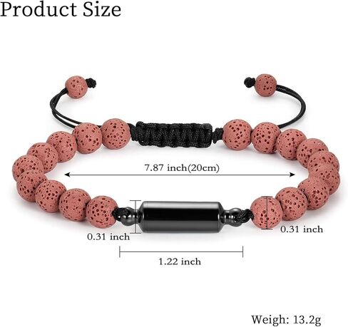 Hearbeingt Cremation Urn Bracelet for Ashes Adjustable Rope Cylinder Urn Bracelet Bangle for Ashes for Men Women Stainless Steel Memorial Keepsake Bracelet Jewelry in Saudi Arabia