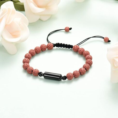 Hearbeingt Cremation Urn Bracelet for Ashes Adjustable Rope Cylinder Urn Bracelet Bangle for Ashes for Men Women Stainless Steel Memorial Keepsake Bracelet Jewelry in Saudi Arabia