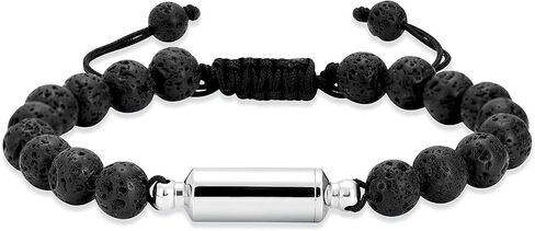 Hearbeingt Cremation Urn Bracelet for Ashes Adjustable Rope Cylinder Urn Bracelet Bangle for Ashes for Men Women Stainless Steel Memorial Keepsake Bracelet Jewelry in Saudi Arabia