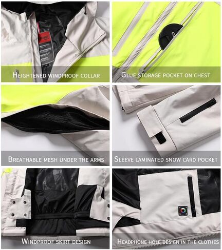 YEEFINE Men&Women's Ski Jacket Insulated Winter Snowboard Coat Waterproof Outdoor Windproof Warm Snow Rain Jackets in Saudi Arabia