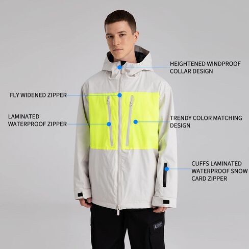 YEEFINE Men&Women's Ski Jacket Insulated Winter Snowboard Coat Waterproof Outdoor Windproof Warm Snow Rain Jackets in Saudi Arabia
