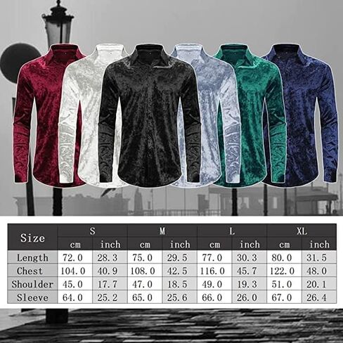 قمصان رجالي من KISSQIQI قمصان مخملية بأكمام طويلة وأزرار للأسفل وقميص عضلي ضيق مناسب لحفلات الزفاف in Kuwait