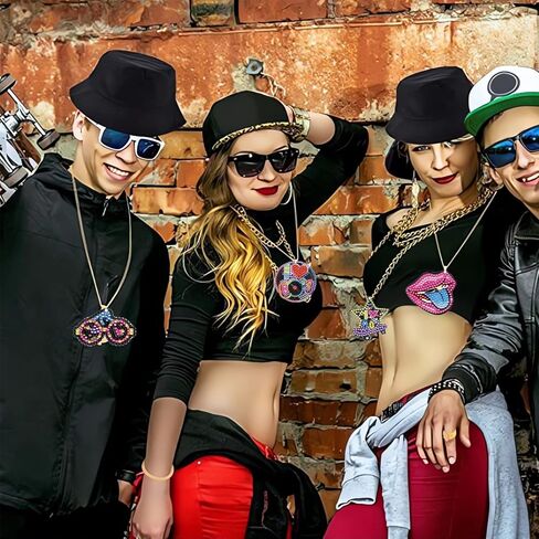 EVECILOO 80s 90s Theme DIY Diamond Painting Art Keychains، 80s / 90s Keychains، العودة إلى سلاسل المفاتيح تحت عنوان 90s، ديكور مع حلقات المفاتيح لثمانينيات / تسعينيات الهيب هوب in Kuwait