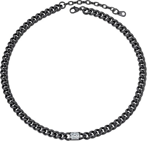 PROSTEEL رائع زركونيا مكعب 7 مم كوبي رابط قلادة 16 بوصة، تخصيص سلسلة جوهرة الميلاد يناير - ديسمبر 12 شهرًا متاحًا، فضي/ذهبي/أسود 316L من الفولاذ المقاوم للصدأ، يأتي صندوق هدايا in Saudi Arabia