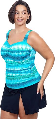 Profile by Gottex Women's Aqua Fresco Full Figure Square Neck Swim Tankini in Saudi Arabia
