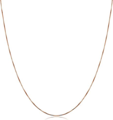 Kooljewelry 10k Rose Gold Delicate Box Chain Necklace (0.5 mm, 18 inch) in Saudi Arabia