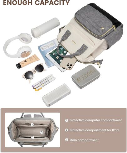 حقيبة ظهر صغيرة من LOVEVOOK للنساء، محفظة حقائب ظهر صغيرة، حقيبة عصرية لهدايا العمل أثناء السفر للكلية، حقيبة نهارية خفيفة الوزن، بيج-أسود-بني in Kuwait