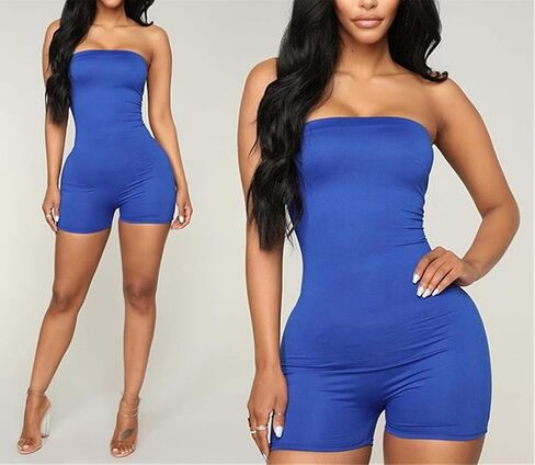 المرأة مثير حمالة Bodycon قصيرة ارتداءها Playsuit حمالة صديرية دائرية رومبير قطعة واحدة بلون بذلة السراويل الزي in Kuwait