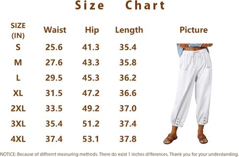 Womens Casual Linen Pants Summer Drawstring Elastic Loose Capri Trousers High Waisted Wide Leg Baggy Slacks in Saudi Arabia
