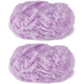 BEEFLYING 2 Roll Skeins Super Soft Fur Yarn Chunky Fluffy Faux Fur Yarn Fluffy Eyelash Yarn for Crochet Knit Blanket Rug Clothes Knitting-2×30m(2×32.8yds,51g×2)-Dark Orange