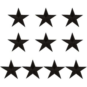 Pack of 10 Star Patches Five-Angled Star Iron On Patches 2.8'' Embroidered Patches for Clothing Jackets Backpack Repairing Decorations (Blue)