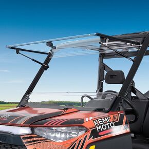 KEMIMOTO 2-IN-1 Flip Windshield Compatible with Ranger 1000, Scratch Resistant Fold Front Windshield Compatible with Polaris Ranger XP 900/1000/ Crew XP 1000/ Diesel 2014-2024