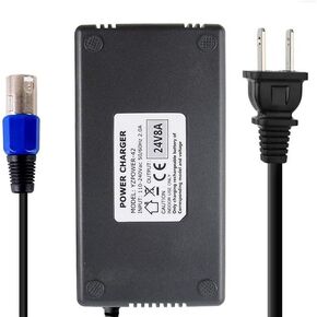 24V 8A Battery Charger with XLR Connector for EA1065, S150, 1107 614HD, M51, CH5404 Smart