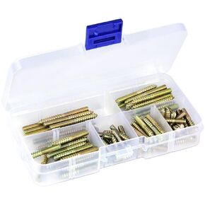 M4 Hanger Bolts, 110pcs 16/20/25/30/35/40mm Double Headed Bolts Wood Dowel Screw Self-Tapping Screw 4mm Hanger Bolts for Wood Joint Furniture Legs