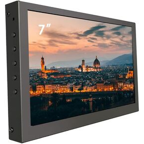 7 inch Monitor Small Monitor HDMI LCD Display PC Case Secondary Screen 1024x600 IPS Small Portable Monitor with Speakers PC Temperature Display Mini Monitor for PC