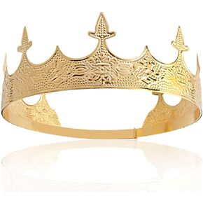 Crown Hair Jewelry Royal King Diadem Men Metal Big Tiaras For Wedding, Birthday, Prom, Pageant, Festival Party