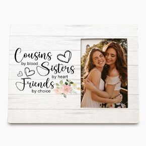 Cousins Picture Frame, Cousin Gifts Photo Frame, Sister Picture Frames, Cousin Picture Frame, Gifts for Cousins Female, Cousins by Blood Sisters by Heart Photo Picture Frames 4x6