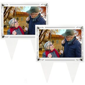 5x7 Waterproof Picture Frame For Grave, 2pcs Vertical version Acrylic Photo Frame Outdoor Memorial Cemetery Grave Decorations, Garden Marker For Funeral Gift