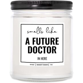 YouNique Designs Future Doctor Gifts Candle 9 oz - Med Student Gift, Medical Student Gifts & Medical School Graduation Gifts - Future Doctor Gifts for Medical Students (Mahogany Teakwood)