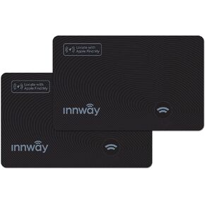 Card Find My Twin Pack MFi Certified Ultra Thin, Rechargeable Bluetooth Tracker, IP67 Waterproof – Keys, Wallet, Luggage Finder (iOS Only)
