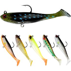 6 Pcs Lures for Bass Fishing, Pre-Packaged Jig-Head Soft Plastic Walleye Lures, Bass Fishing Premium Lures, Saltwater Freshwater Sinkers