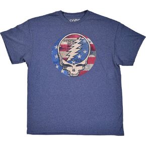 Liquid Blue Unisex-Adult Standard Grateful Dead USA Distressed SYF Poly-Cotton T-Shirt