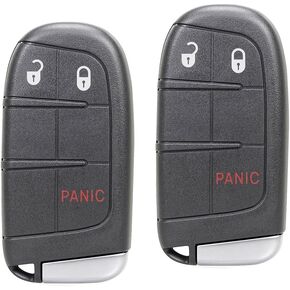 TOP-VIGOR 2pcs Keyless Entry Remote Control Car Key Fob Replacement Compatible with Dodge Journey Durango Dart 2011 2012 2013 2014 2015 2016 2017 2018 2019, 433MHz 46 Chip 3 Button for M3N40821302