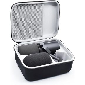 Hard Carrying Case Compatible with Shure SM7B/MV7 SM7dB Vocal Dynamic Microphone (Black)