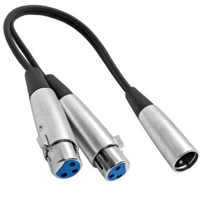Seismic Audio - SA-Y4 - 1' Splitter Patch Cable - 1 XLR Male to 2 XLR Female