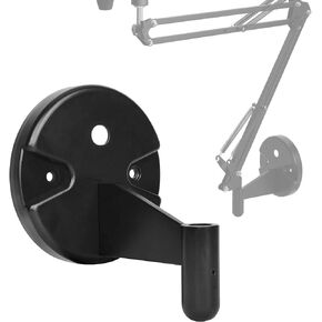 Geekria for Creators Microphone Boom Arm Wall Mount Adapter, Wall Mount Microphone Holder with Adjustable Interface Aperture Compatible with Aokeo AK-35, TONOR T20, InnoGear Mic Arm (Black)