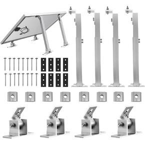 Adjustable Solar Panel Tilt Mount Brackets - Aluminum Alloy Mounting Brackets Support to 100 150 200 300 Watt Solar Panel for RV, Trailer, Boat, Yacht, Roof, Wall and Off-Grid(2 Sets-4 PCS)