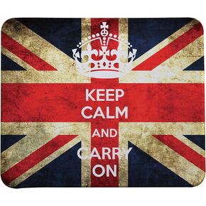 Keep Calm and Carry On Mouse Pad,Retro Style British Flag Mouse Pads (TM)