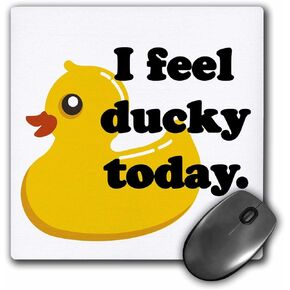 لوحة ماوس 3dRose LLC مقاس 8 × 8 × 0.25 بوصة، I Feel Ducky Today، بطة مطاطية (mp_163771_1)