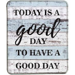 Inspirational Quote Mouse Pad, Stitched Edge Mouse Pad with Today is A Good Day to Have A Good Day Quote (Vintage Black)