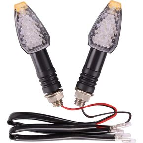GOOFIT Universal 2pcs 12V Motorcycle Turn Signal Indicator Blinker 10 LED Lamp Replacement for Kawasaki Suzuki Motorbike