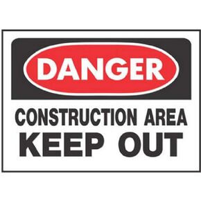 Hy-ko Prod Co 520 10" X 14", Red, Danger Construction Area Keep Out Sign