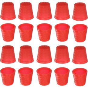 HARFINGTON 100pcs Sewing Thimble Plastic Sewing Thimble Finger Protector Finger Shield Fingertip Quilting Craft Embroidery Accessories DIY Hand Working Sewing Tools, Red