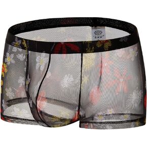 IKINGSKY iKingksy Men's See Through Boxer Briefs Sexy Low Rise Pouch Trunk Underwear