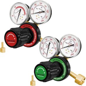 Oxygen & Acetylene Regulators - Compatible with Medium Duty Welding Gas Torch - CGA540 and CGA510