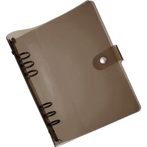 غطاء غلاف شفاف من PATIKIL مقاس A5، واقي غلاف ورق فضفاض من مادة PVC ناعم قابل لإعادة الملء مع زر إغلاق لمجلد دفتر الملاحظات الخاص بالاجتماعات DIY، أسود