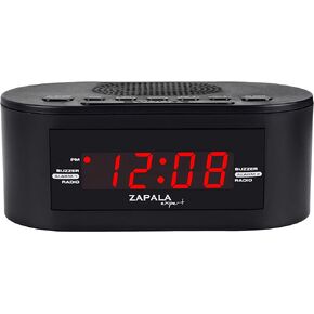 Alarm Clock Radio for Bedroom, 2 Alarms Clear LED Display Plug in Simple Basic Digital FM Clock Radio with USB Charging Port, Adjustable Volume, Snooze for Deep Sleepers Kids Elderly