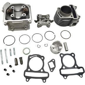Cylinder Head Kit 50mm Bore for GY6 50cc,70cc,90cc,100cc,110cc Engine with 69mm Valves scooter huayang taotao ATV Moped